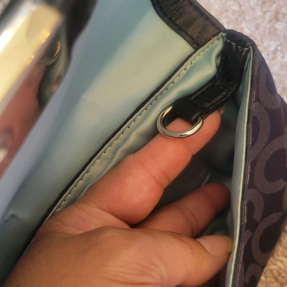 Black Coach Wristlet with Silver Accents - Picture 6 of 15